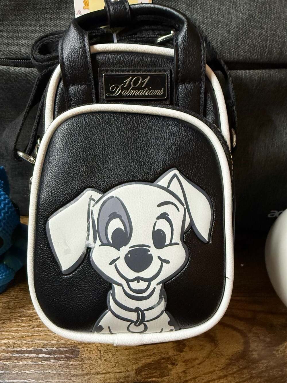 NWT Disney 101 Dalmatians Black and White Faux Leather Crossbody Phone Bag